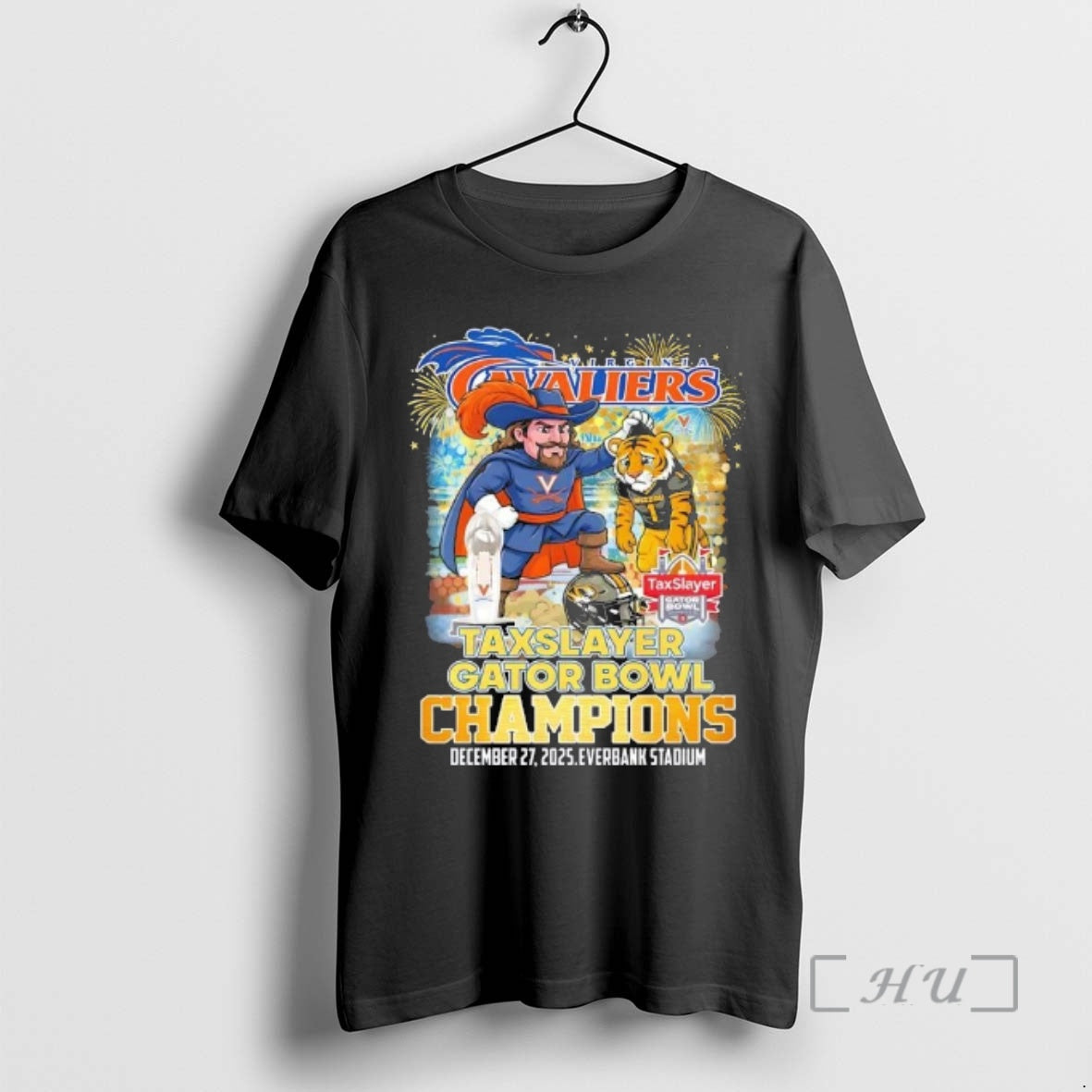 Trending 2025 Taxslayer Gator Bowl Champions Virginia Cavaliers Beat Mizzou Tigers Mascots Premium T Shirts Hoodie,...