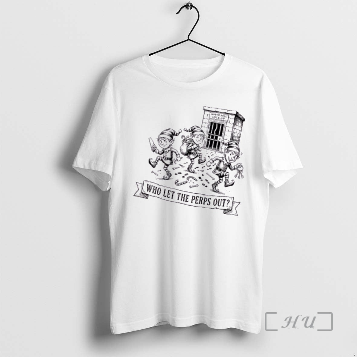 Trending Elf North Pole Lock Up Who Let The Perps Out Premium T Shirts Sweater Hoodie, Sweatshirt | InkRitualCo.com