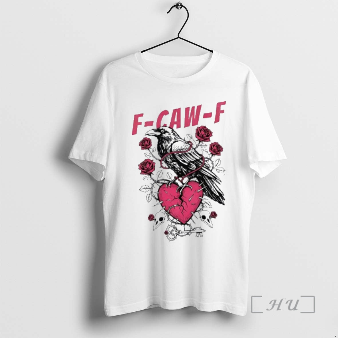 Trending F Caw F Raven Crow Heart Rose T-Shirts, Hoodie, Sweatshirt | InkRitualCo.com