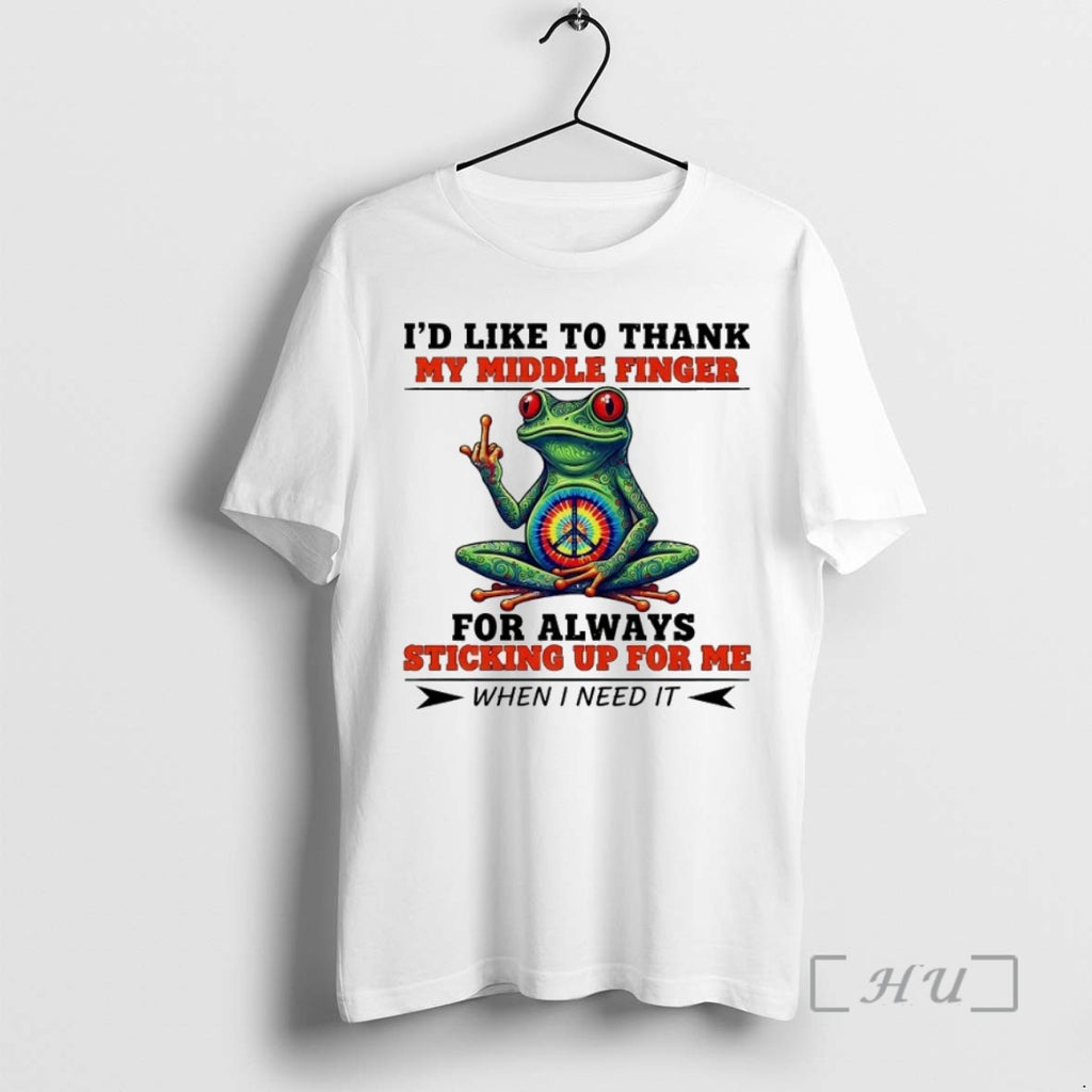 Trending Frog Id Like To Thank My Middle Finger For Always Sticking Up For Me T-Shirts, Hoodie, Sweatshirt | InkRitualCo.com