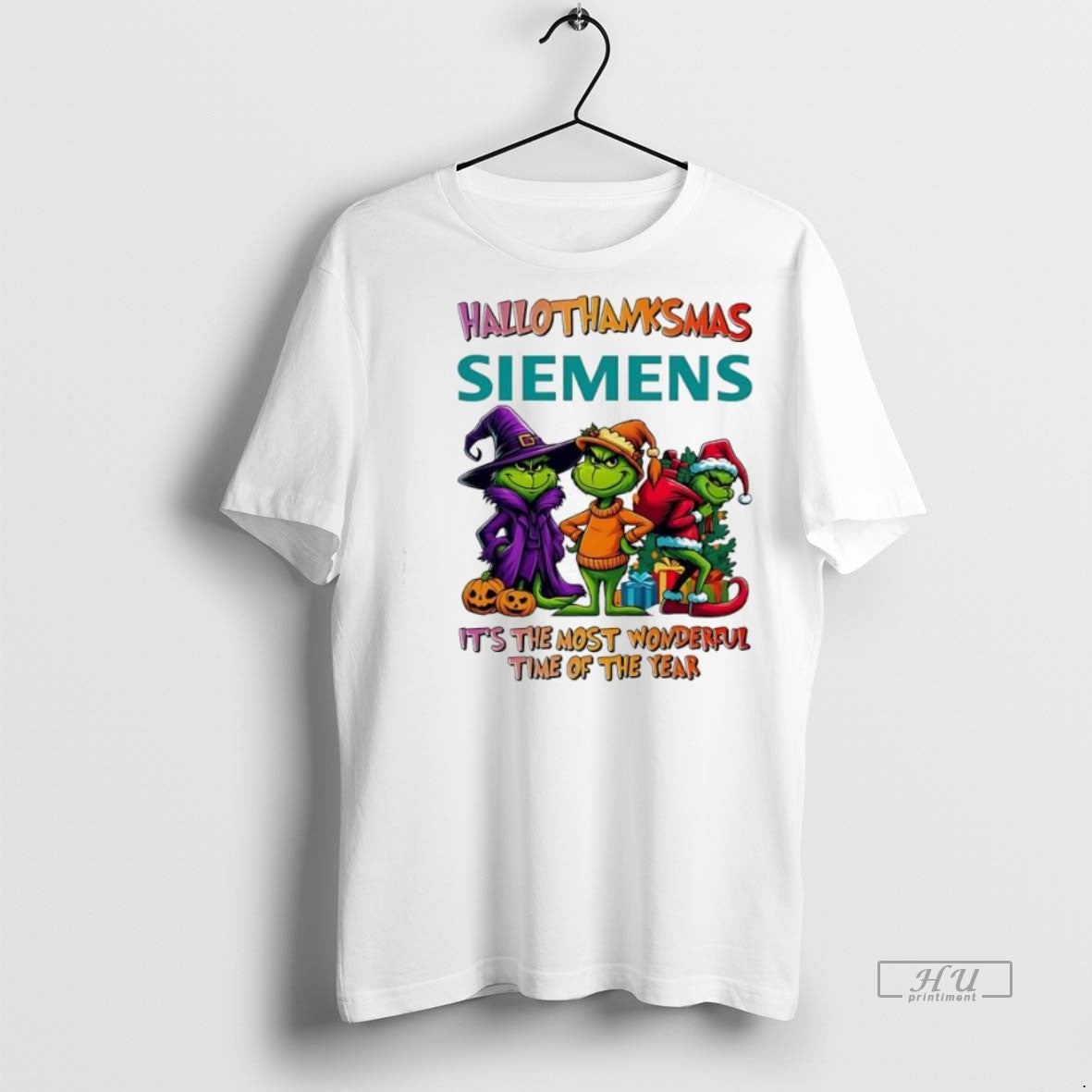 Trending Grinch Hallothanksmas X Siemens Logo Its The Most Wonderful Time Of The Year T-Shirts, Hoodie, Sweatshirt