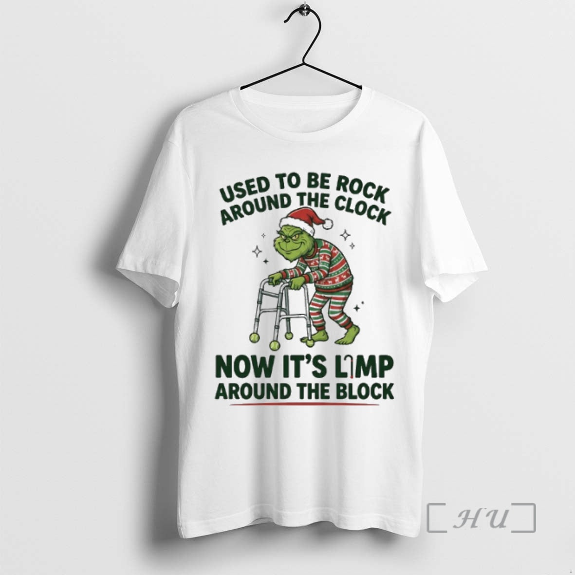 Trending Grinch Used To Be Rock Around The Clock Now Its Limp Around The Block T-Shirts, Hoodie, Sweatshirt | InkRitualCo.com