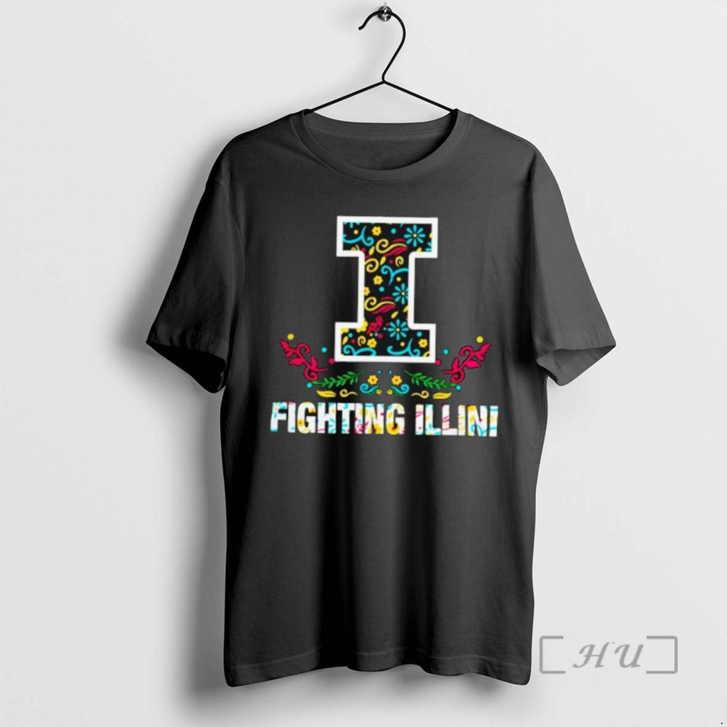 Trending Illinois Fighting Illini Dia De Los Muertos T-Shirts, Hoodie, Sweatshirt | InkRitualCo.com