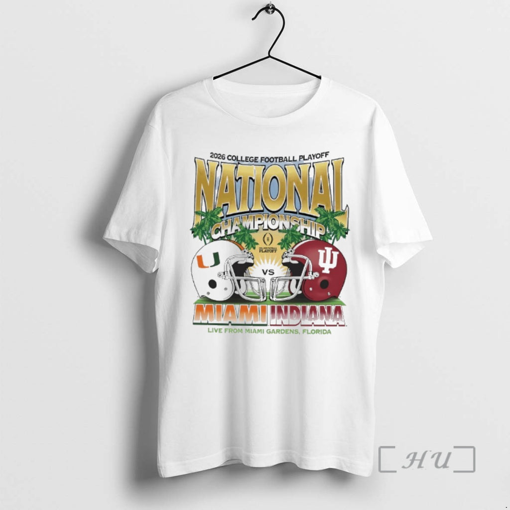 Trending Indiana Vs Miami 2026 Cfp National Championship Head To Head Premium T Shirts Sweater Hoodie, Sweatshirt
