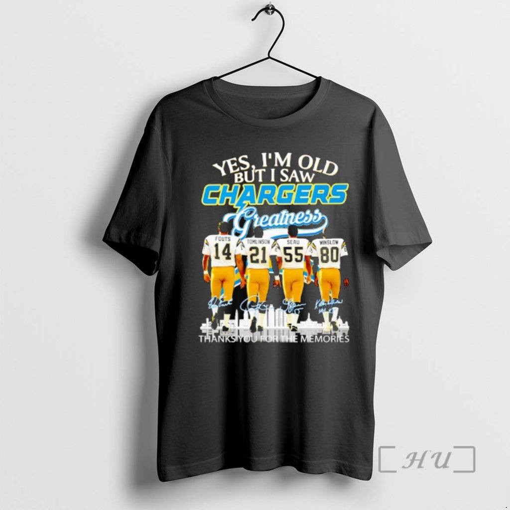 Trending Los Angeles Chargers Yes Im Old But I Saw Greatness Thank You For The T-Shirts, Hoodie, Sweatshirt | InkRitualCo.com