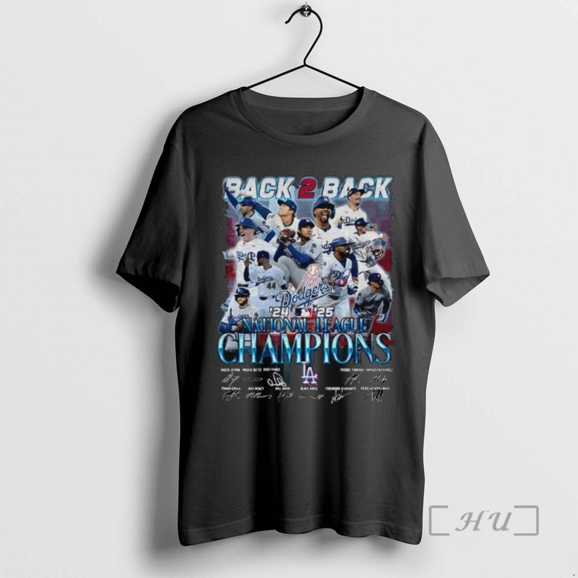 Trending Los Angeles Dodgers Back 2 Back 24 25 National League Champions Signatures T-Shirts, Hoodie, Sweatshirt