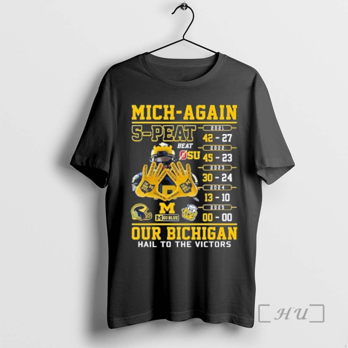 Trending Michigan Mich Again 5 Peat Our Bichigan Hail To The Victors Premium T Shirts Hoodie, Sweatshirt | InkRitualCo.com