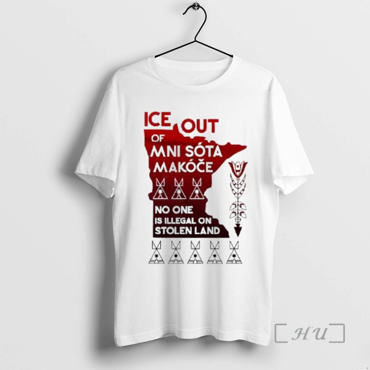 Trending Of Ice Out Mni Sota Makoce No One Is Illegal On Stolen Land Premium T-Shirts, Hoodie, Sweatshirt | InkRitualCo.com