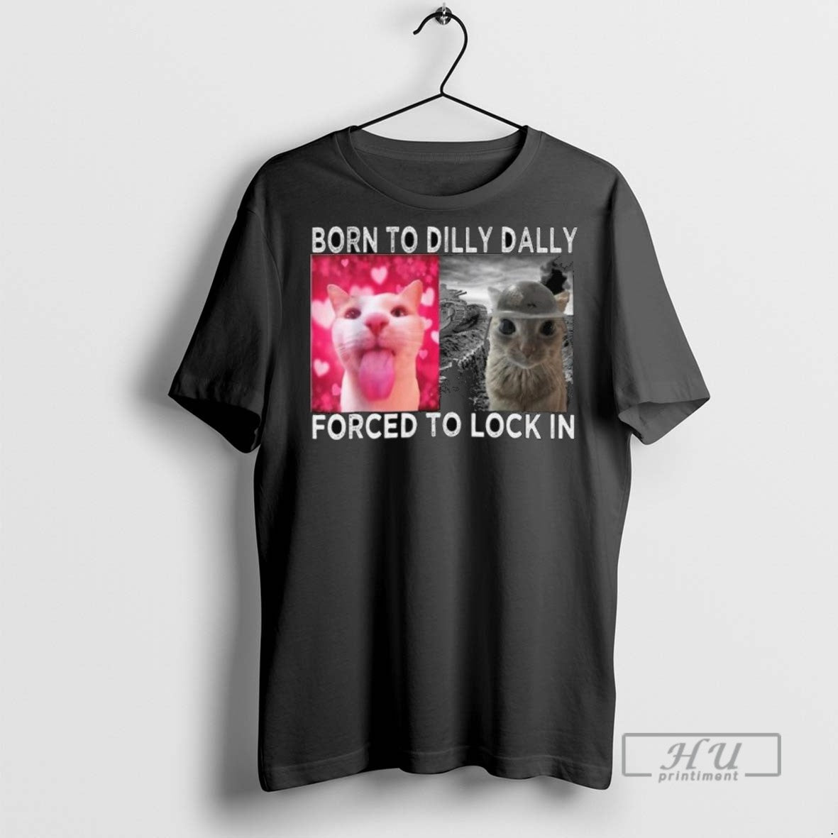 Trending Officials Cats Meme Born To Dilly Dally Forced To Lock In Graphic Long Sleve T-Shirts, Hoodie, Sweatshirt
