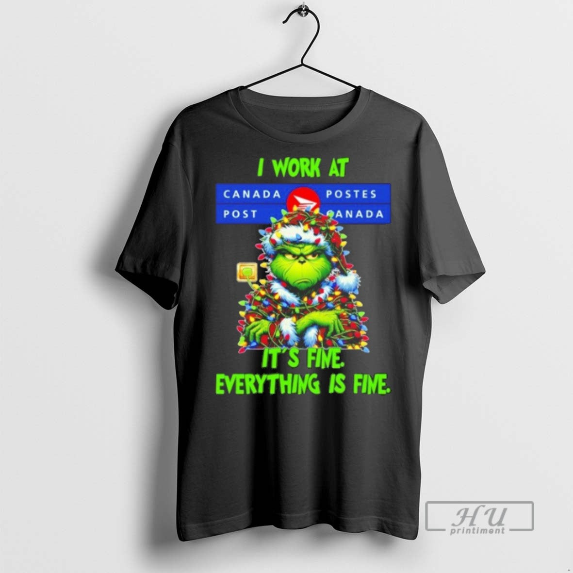 Trending Officials Grinch Santa I Work At Canada Post Its Fine Everything Is Fine Christmas T-Shirts, Hoodie, Sweatshirt