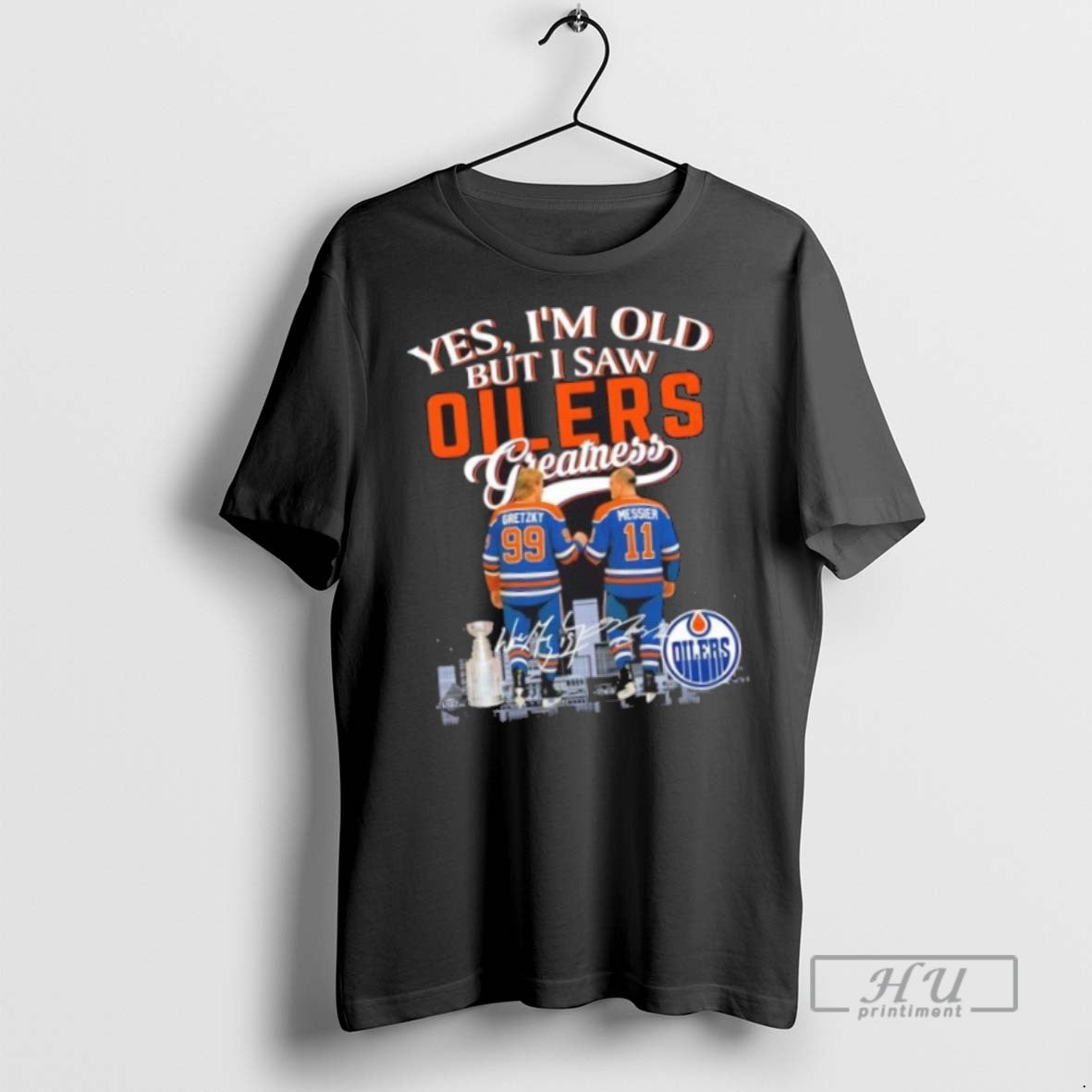 Trending Officials Yes Im Old But I Saw Edmonton Oilers Gretzky And Messier Skyline Signatures T-Shirts, Hoodie, Sweatshirt