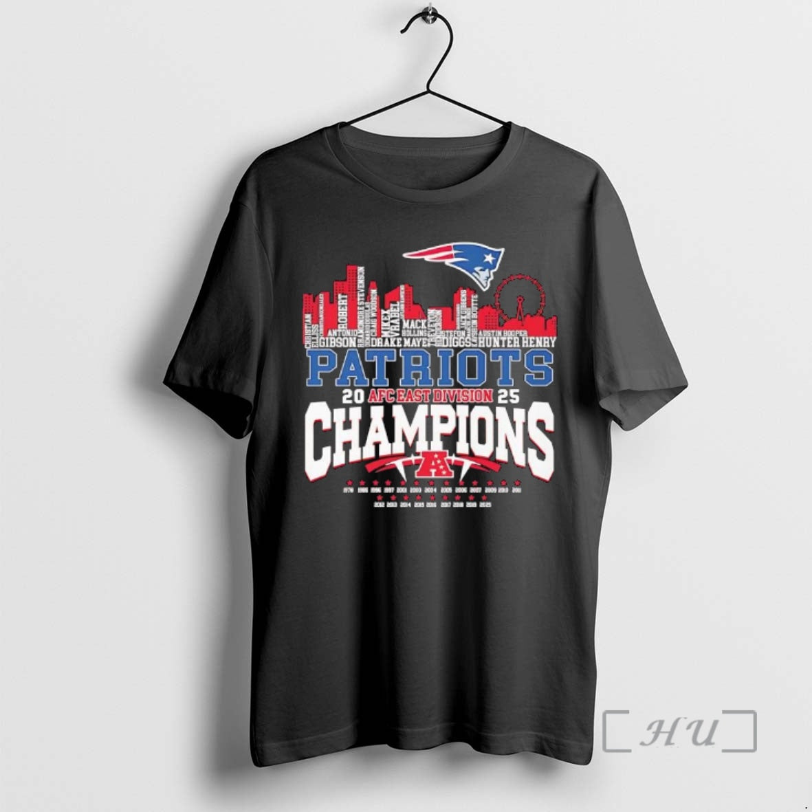 Trending Patriots 2025 Afc East Division Champions Skyline Name Palyers T-Shirts, Hoodie, Sweatshirt | InkRitualCo.com
