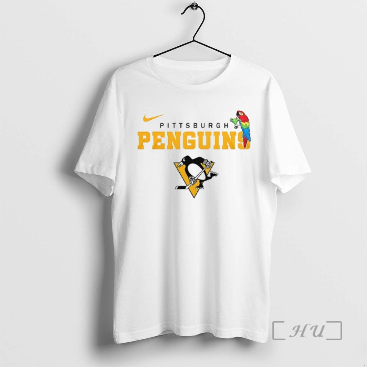 Trending Pittsburgh Penguins X Jimmy Buffett Parrot Mascot Double Sided Graphic Premium T Shirts Sweater Hoodie, Sweatshirt