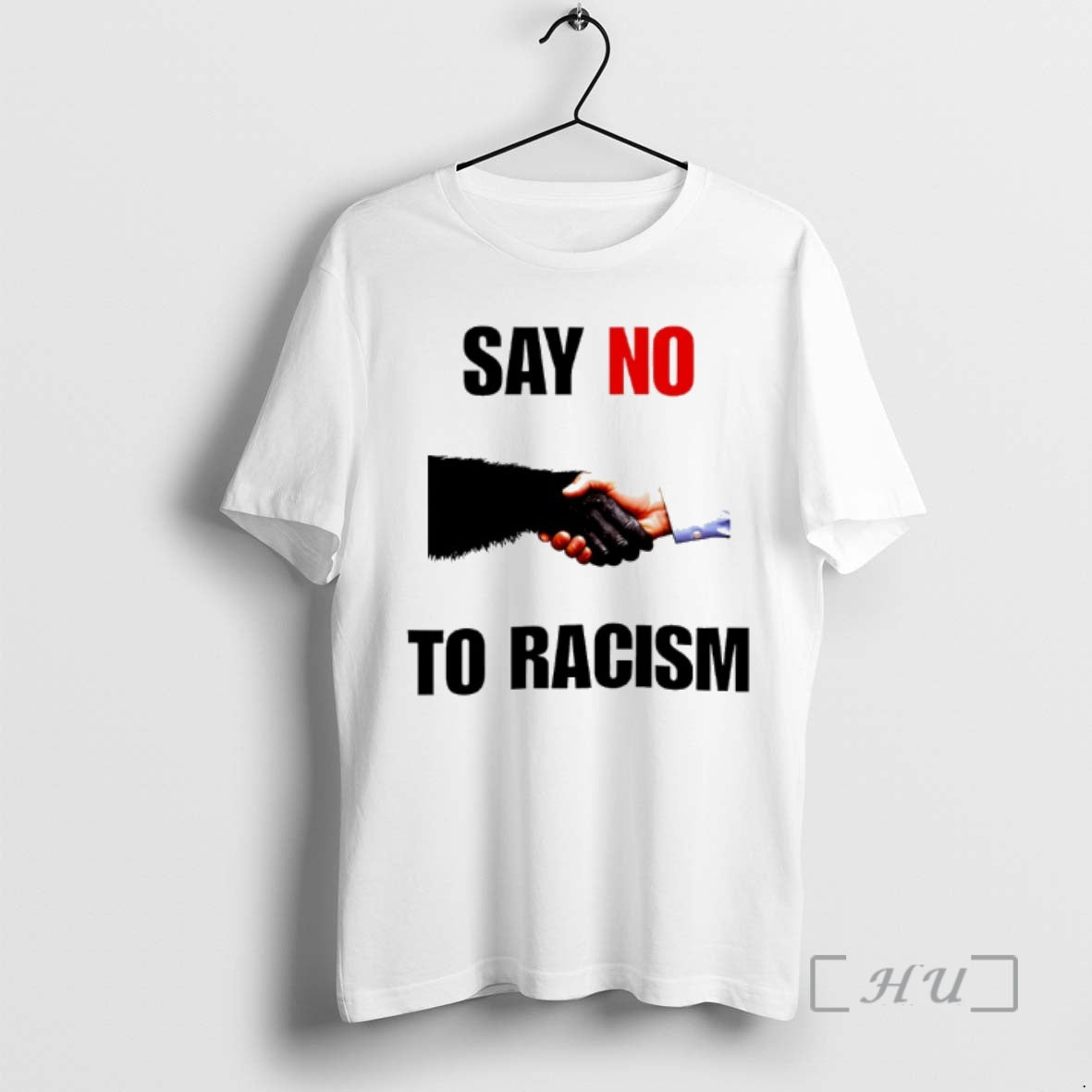 Trending Say No To Racism Bigfoot And Human T-Shirts, Hoodie, Sweatshirt | InkRitualCo.com