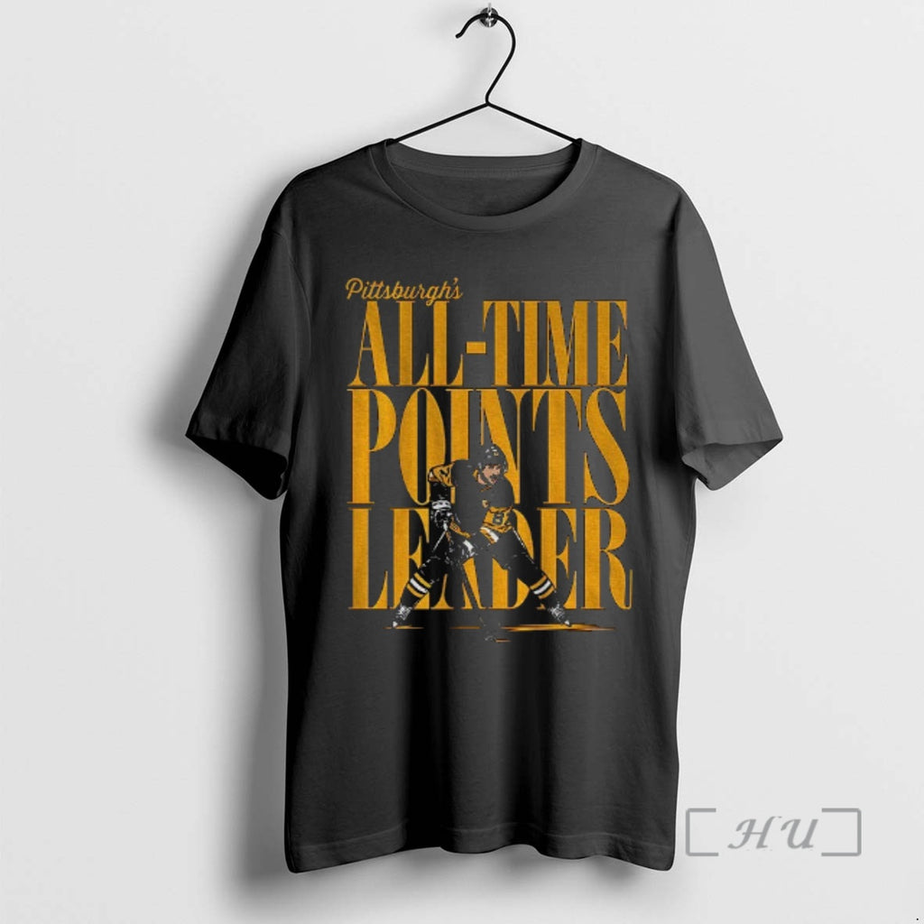 Trending Sidney Crosby Pittsburgh Penguins National Hockey League Pittsburgh All Time Points Leader Premium T-Shirts,...