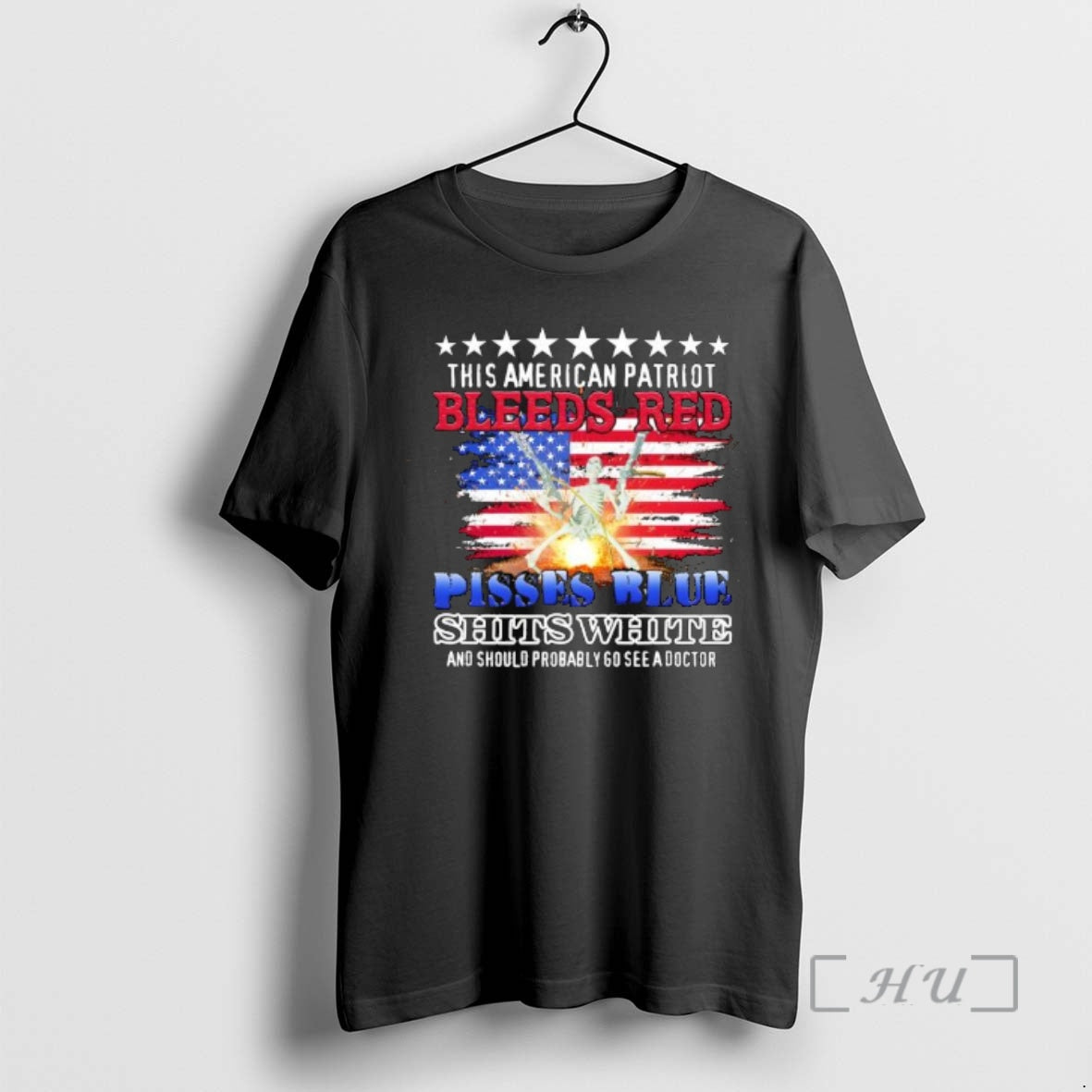 Trending This American Patriot Bleeds Red Pisses Blue Shits White And Should Probably Go See T-Shirts, Hoodie, Sweatshirt