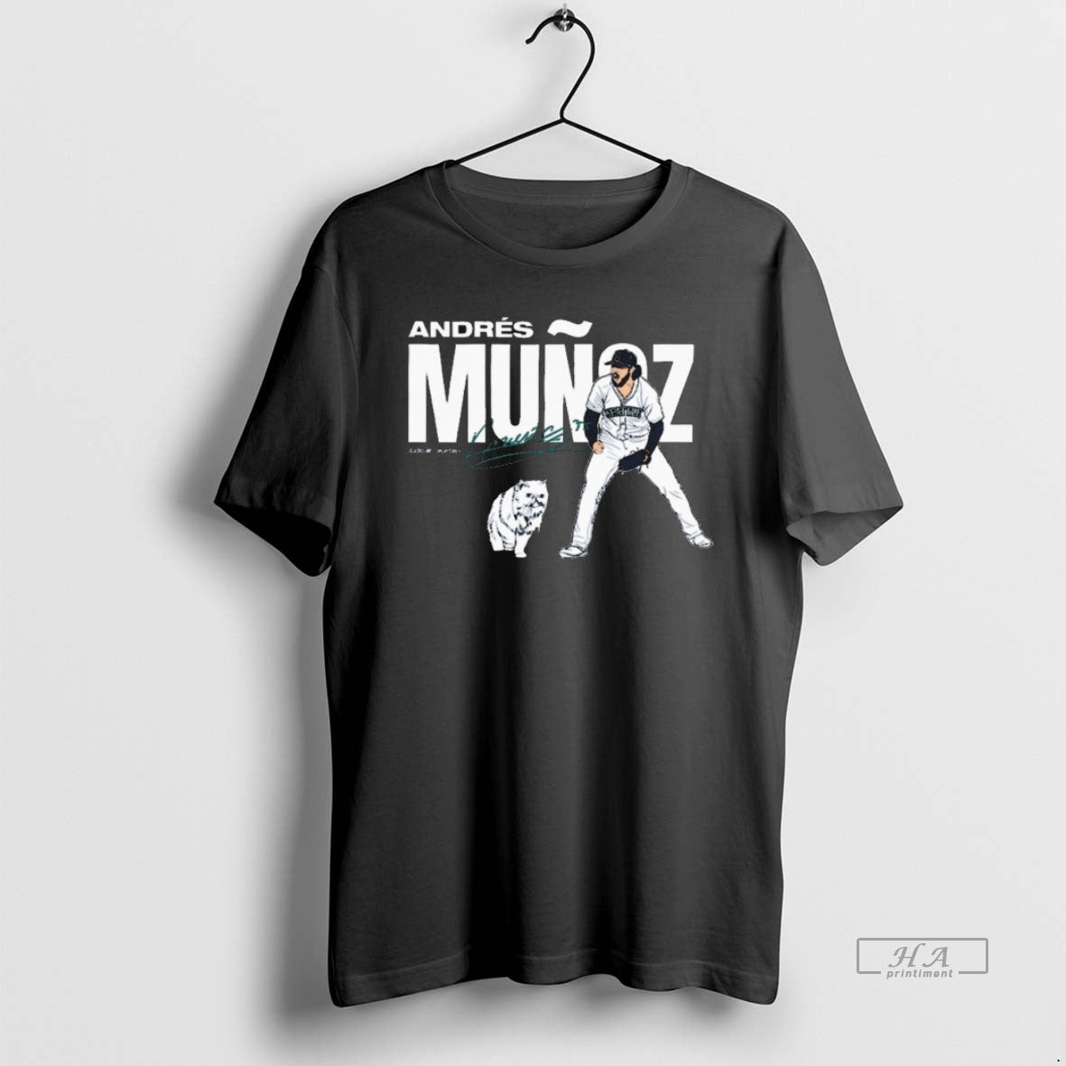 Trendy Andres Munoz Seattle Mariners Mlb Slash Line Signature Painting T-Shirts, Hoodie, Sweatshirt | InkRitualCo.com