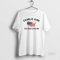 Trendy Charlie Kirk His Voice Lives On Printed Casual T-Shirts, Hoodie, Sweatshirt | InkRitualCo.com