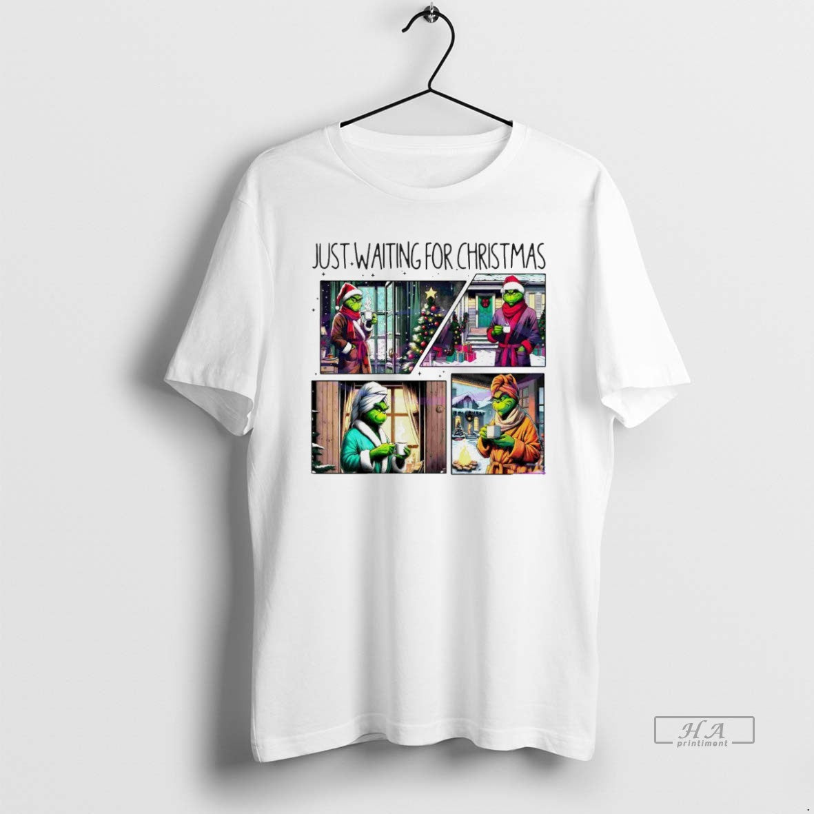 Trendy Cozy Grinch Just Waiting For Christmas White T-Shirts, Hoodie, Sweatshirt | InkRitualCo.com