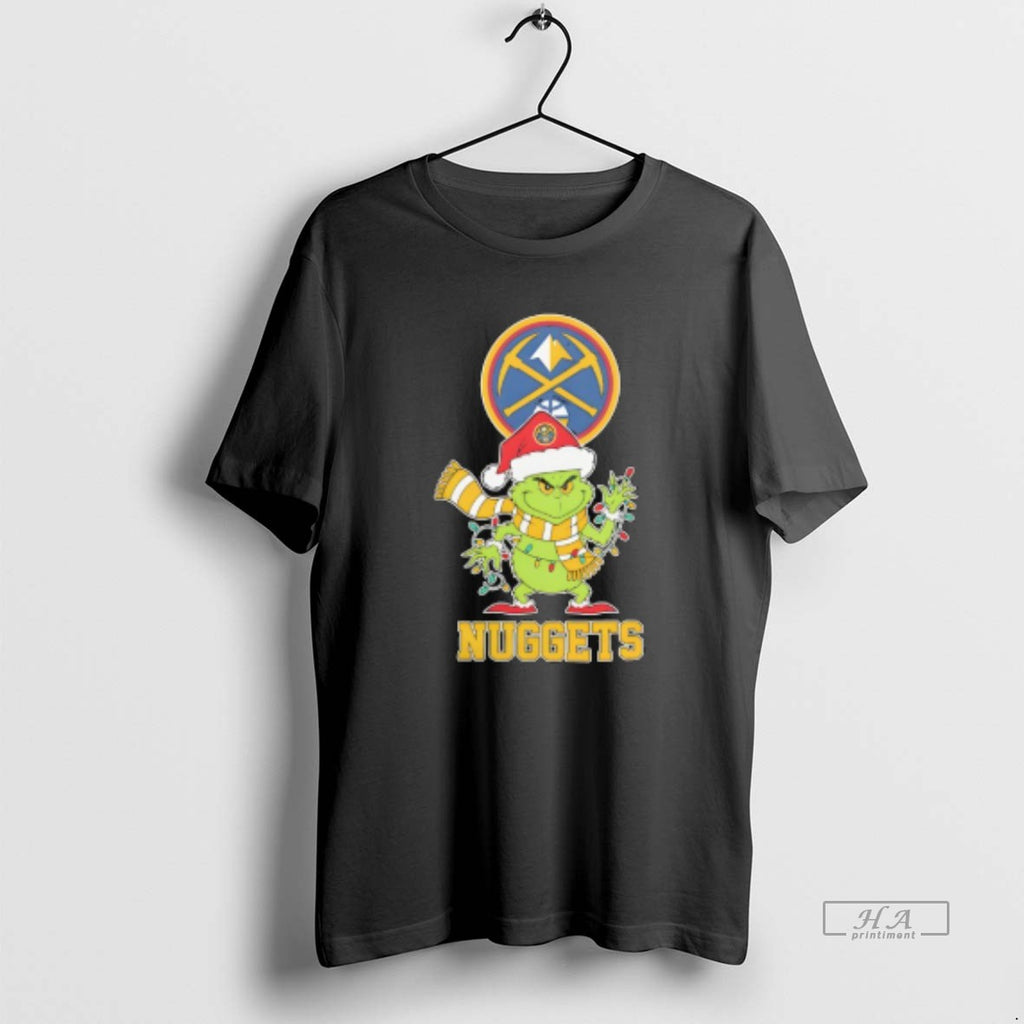 Trendy Denver Nuggets Christmas Grinch Santa Holiday T-Shirts, Hoodie, Sweatshirt | InkRitualCo.com