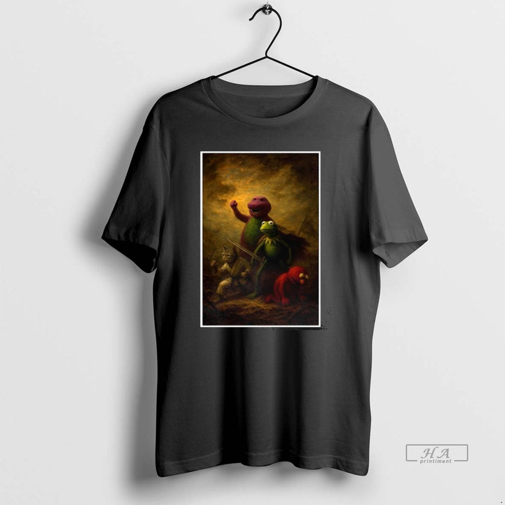 Trendy Elmo Kermit The Frog Barney And Cat T-Shirts, Hoodie, Sweatshirt | InkRitualCo.com