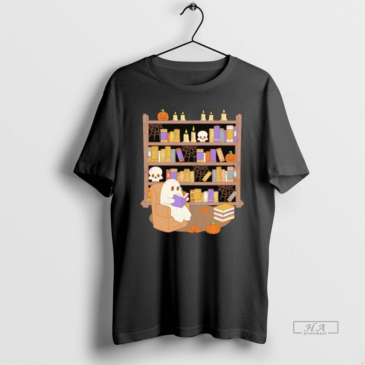 Trendy Ghost Reading Book Library Halloween T-Shirts, Hoodie, Sweatshirt | InkRitualCo.com