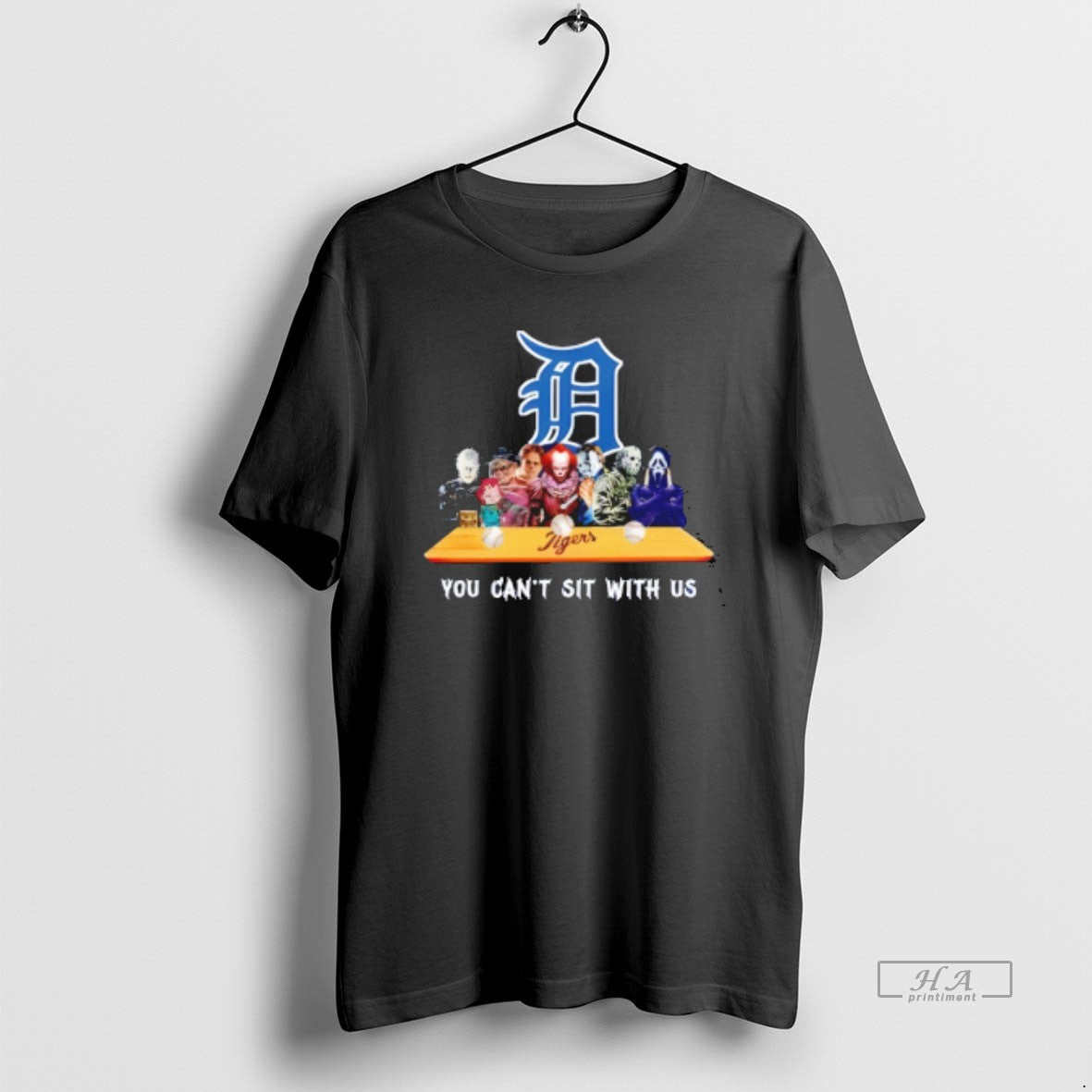 Trendy Horror Movie Characters You Cant Sit With Us Detroit Tigers Halloween T-Shirts, Hoodie, Sweatshirt | InkRitualCo.com