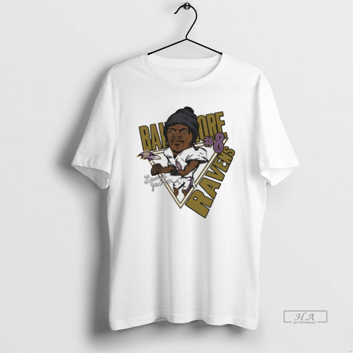 Trendy Lamar Jackson 8 Baltimore Ravens Signature Caricature T-Shirts, Hoodie, Sweatshirt | InkRitualCo.com