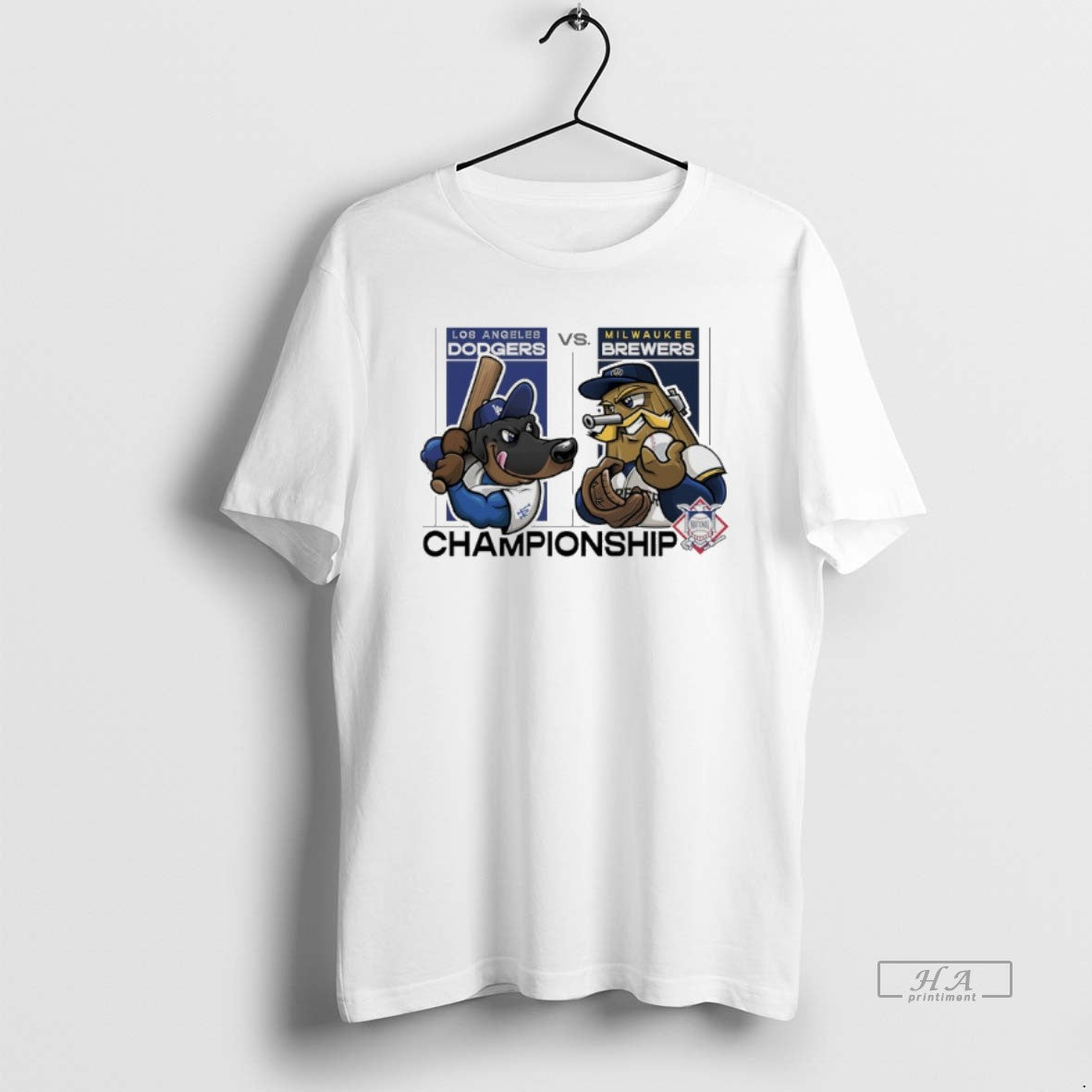 Trendy Los Angeles Dodgers Vs Milwaukee Brewers 2025 Nlcs Matchups Mascot T-Shirts, Hoodie, Sweatshirt | InkRitualCo.com