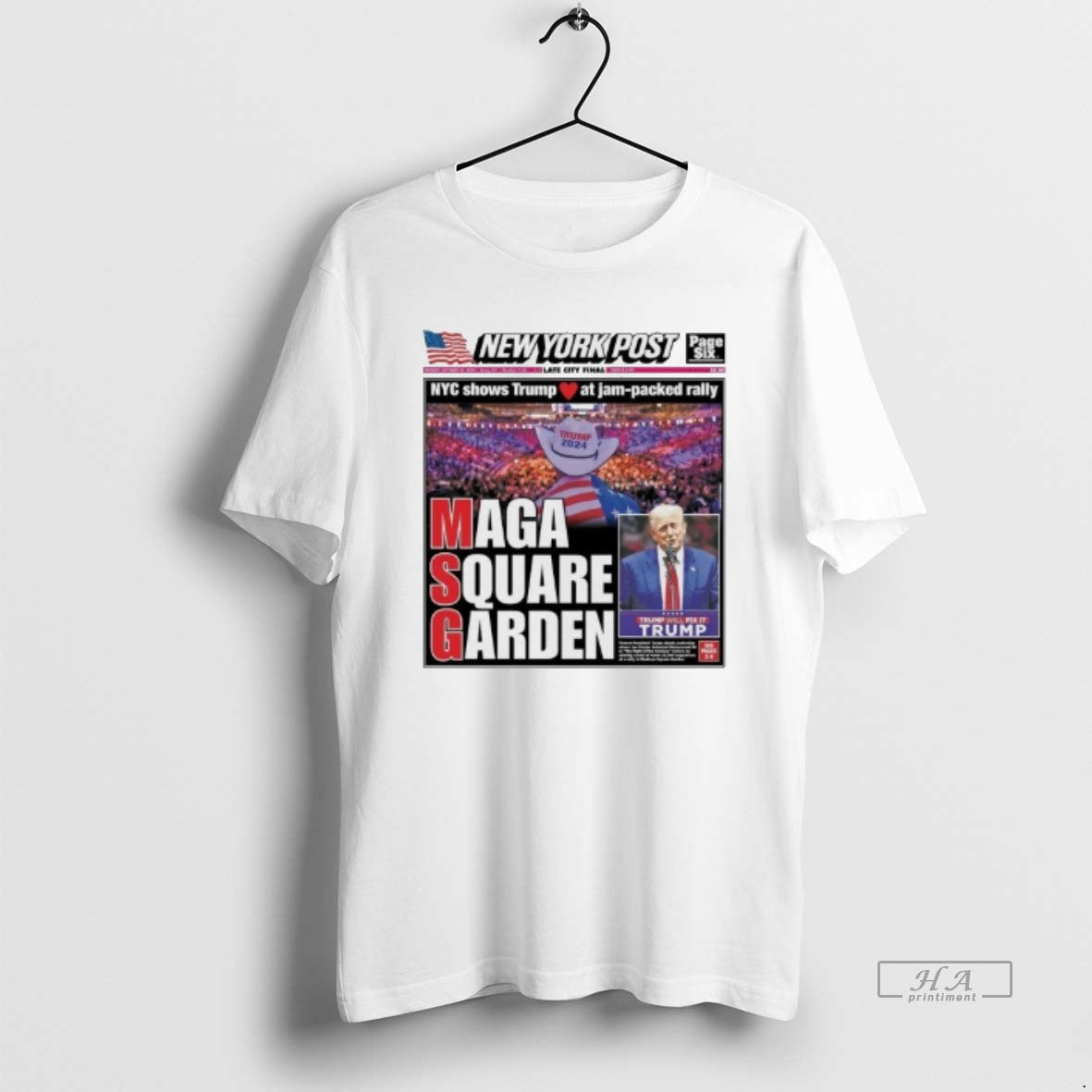 Trendy Nyc Shows Trump At Jam Packed Rally Maga Square Garden T-Shirts, Hoodie, Sweatshirt | InkRitualCo.com