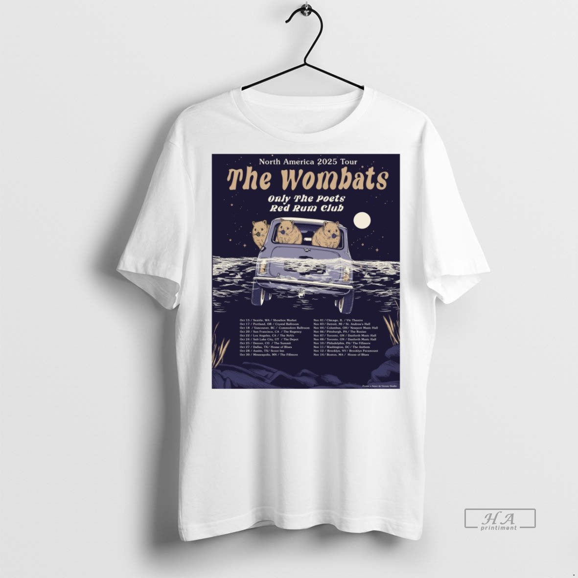 Trendy Official The Wombats North America 2025 Tour Only The Poets And Red Rum Club T-Shirts, Hoodie, Sweatshirt