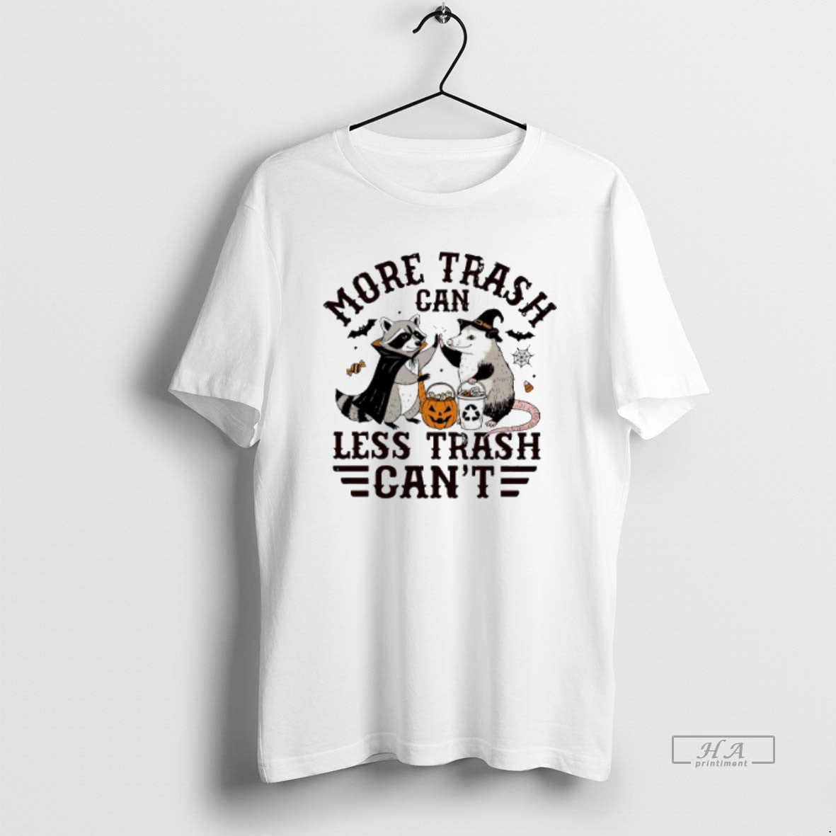 Trendy Raccoon And Opossum More Trash Can Less Trash Cant Halloween T-Shirts, Hoodie, Sweatshirt | InkRitualCo.com