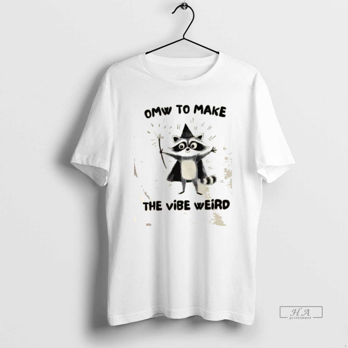 Trendy Raccoon Wizard Omw To Make The Vibe Weird T-Shirts, Hoodie, Sweatshirt | InkRitualCo.com