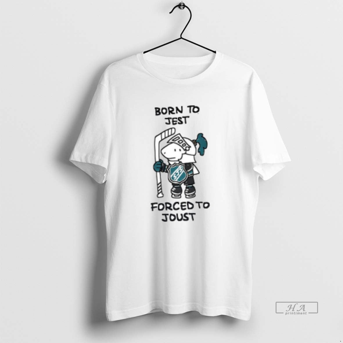 Trendy San Jose Sharks Vs Vegas Golden Knights Born To Jest Forced To Joust Ceramic T-Shirts, Hoodie, Sweatshirt