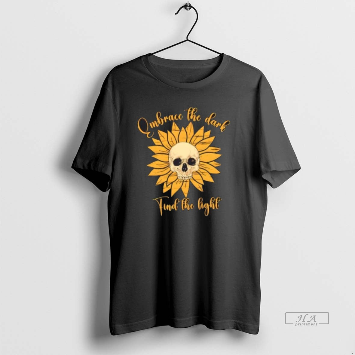 Trendy Sunflower Skull Halloween Embrace The Dark Find The Light T-Shirts, Hoodie, Sweatshirt | InkRitualCo.com