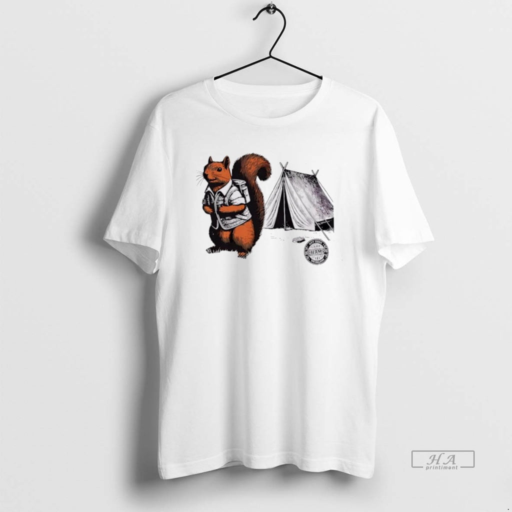 Trendy Whimsical Camping Squirrel Color Pop Adventure T-Shirts, Hoodie, Sweatshirt | InkRitualCo.com