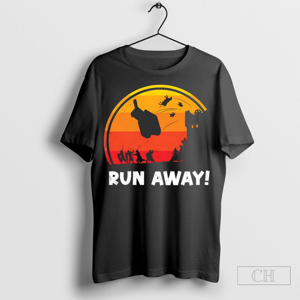 Trojan Rabbit Scene Monty Python And The Holy Grail Run Away T-Shirts, Hoodie, Sweatshirt | InkRitualCo.com