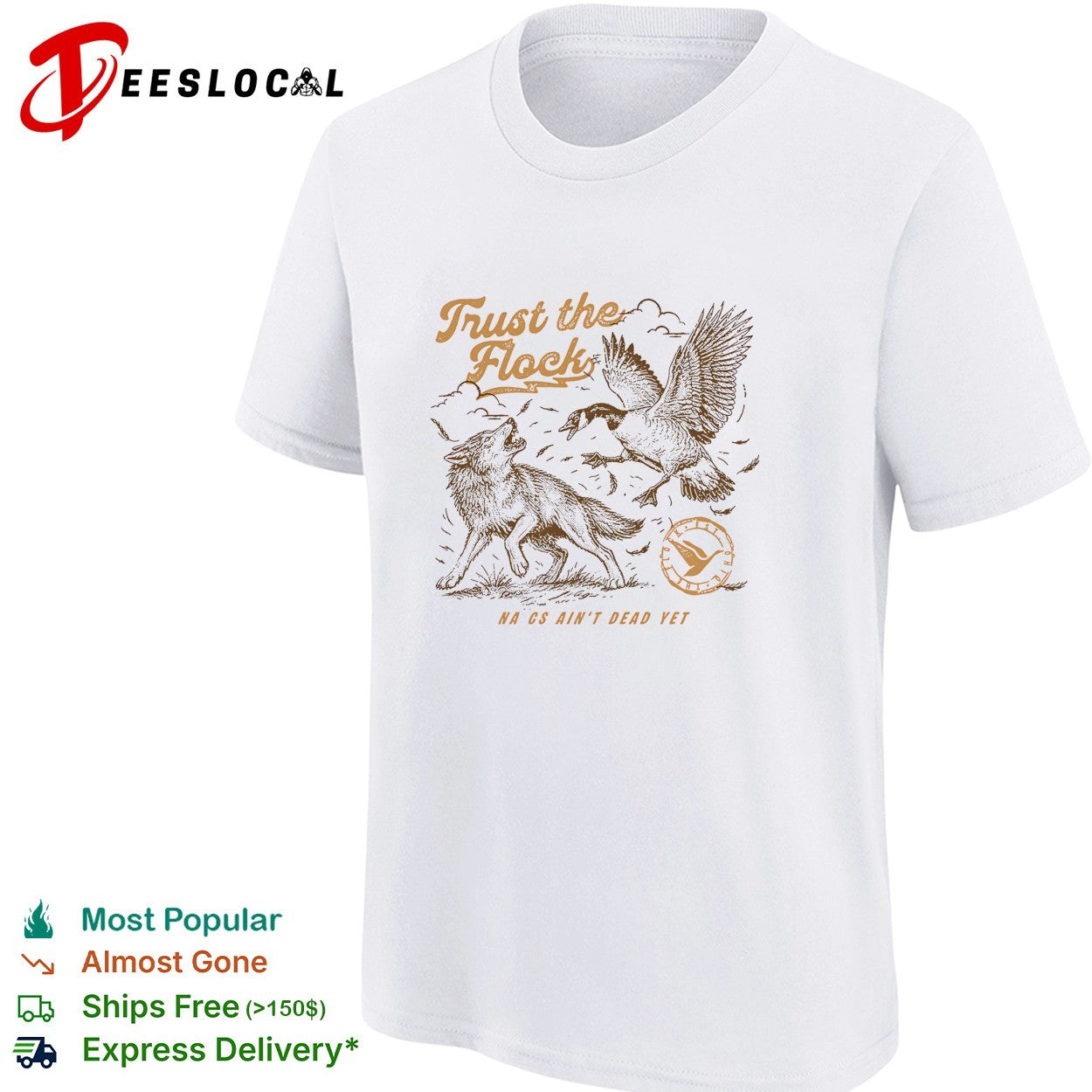 Trust the flock hawk and wolf shirt