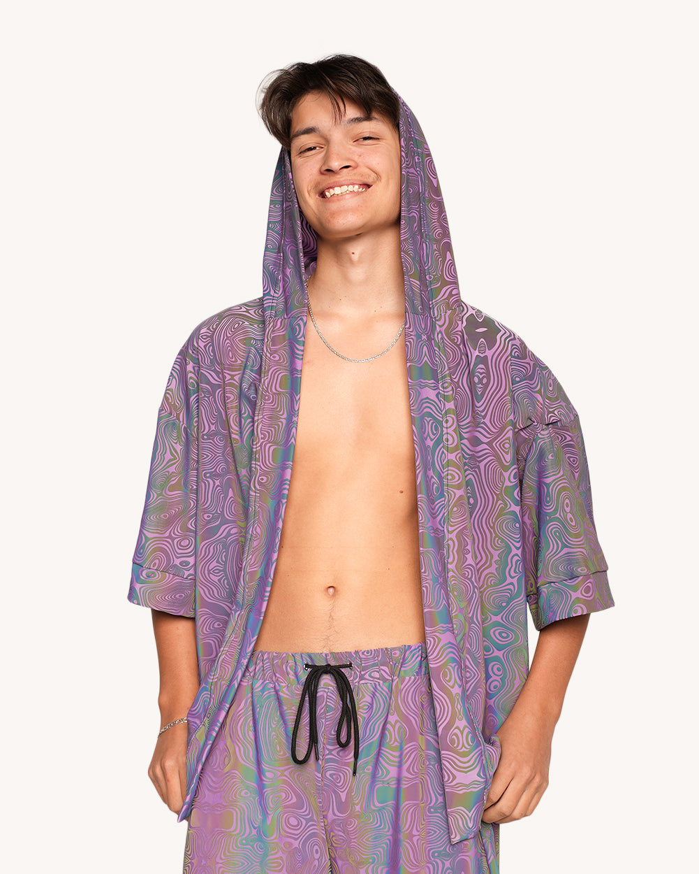 Twisted Reality Purple Rainbow Reflective Robe