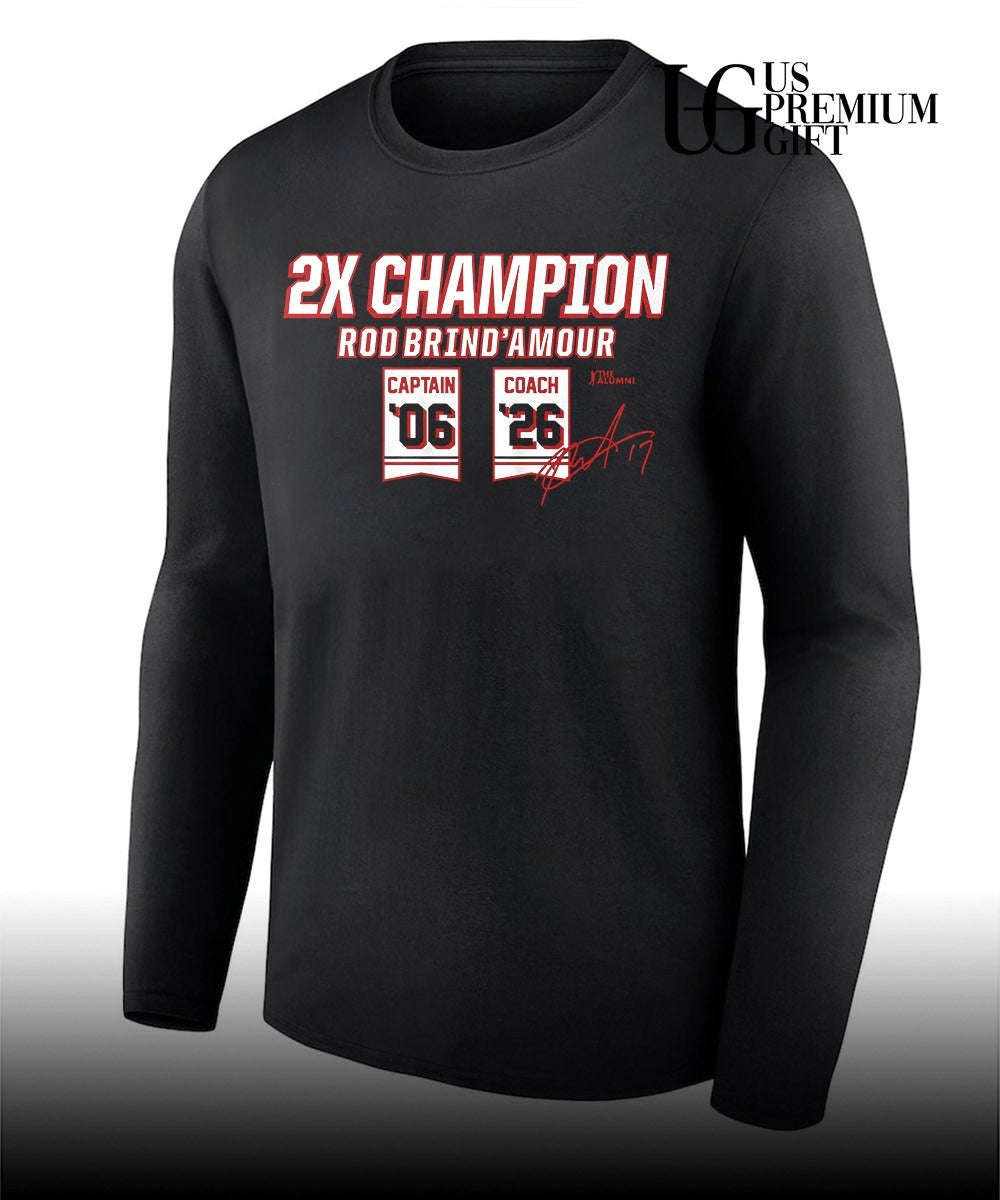 Two-Time Champion Rod Brind’Amour Carolina Hurricanes hockey signature shirt