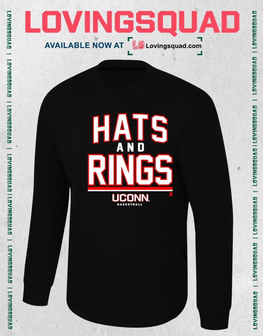 UConn Basketball Hats and Rings NCAA Championship T-shirt