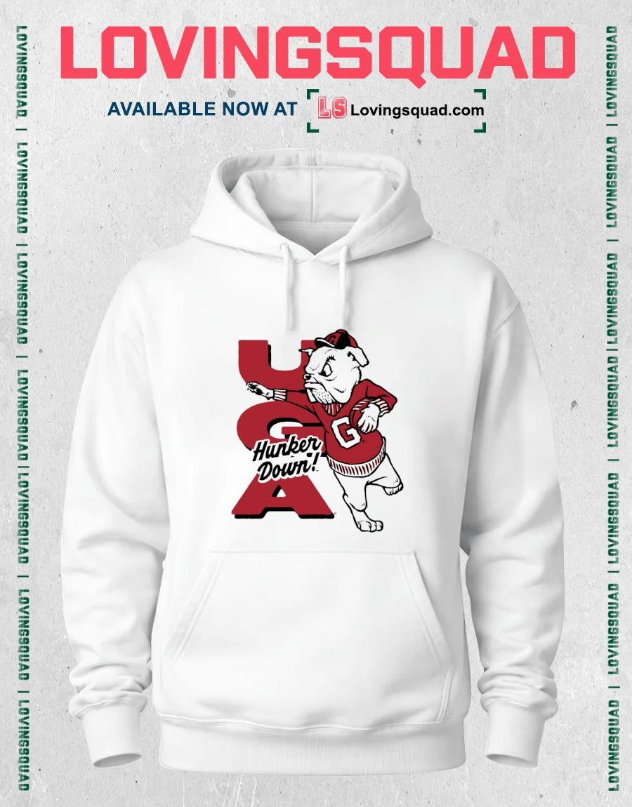 UGA Bulldogs Hunker Down Mascot NCAA T-shirt