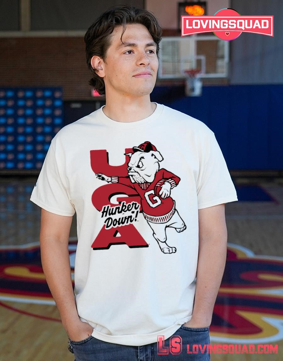 UGA Bulldogs Hunker Down Mascot NCAA T-shirt
