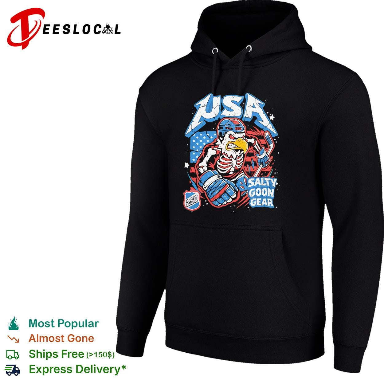 USA skeleton eagle 250 salty goon gear shirt