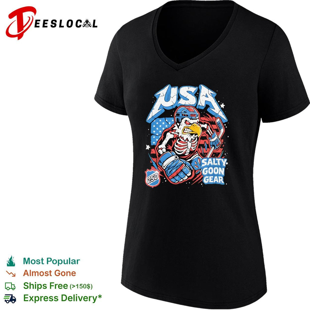 USA skeleton eagle 250 salty goon gear shirt