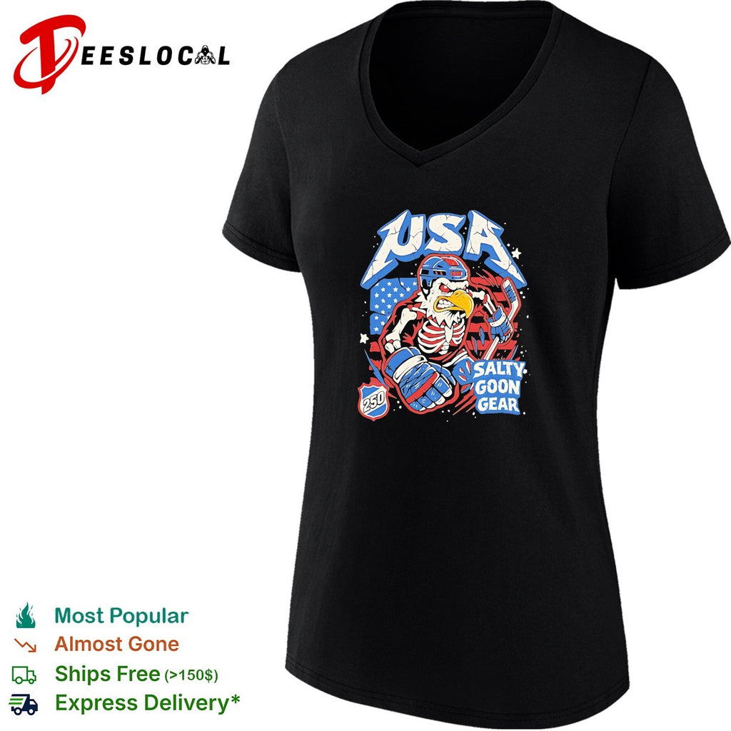 USA skeleton eagle 250 salty goon gear vintage shirt