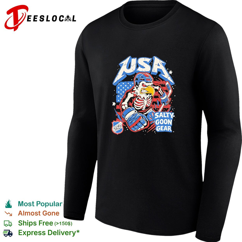 USA skeleton eagle 250 salty goon gear vintage shirt