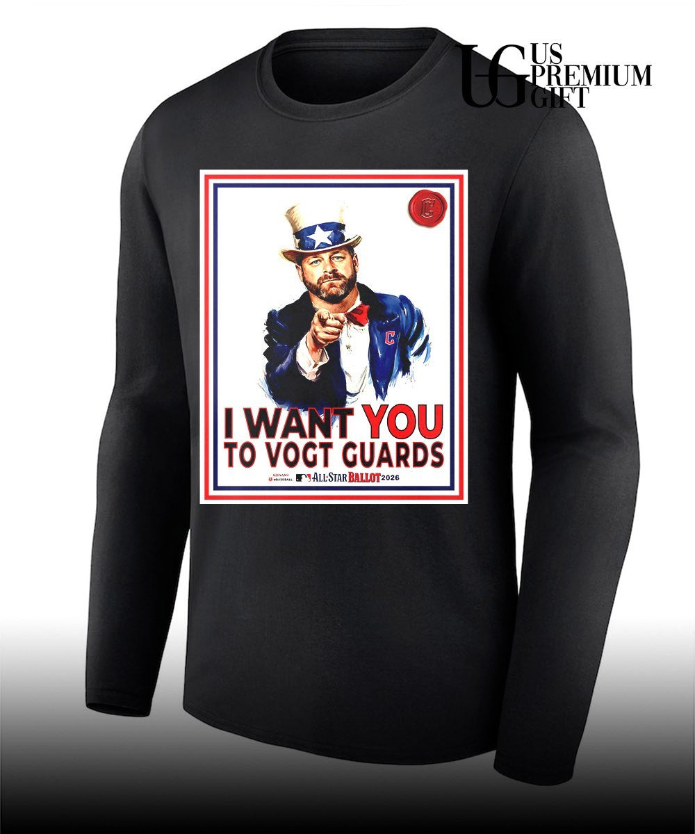 Uncle Sam Stephen Vogt Cleveland Guardians I Want You too Vogt Guards MLB All Star Ballot shirt