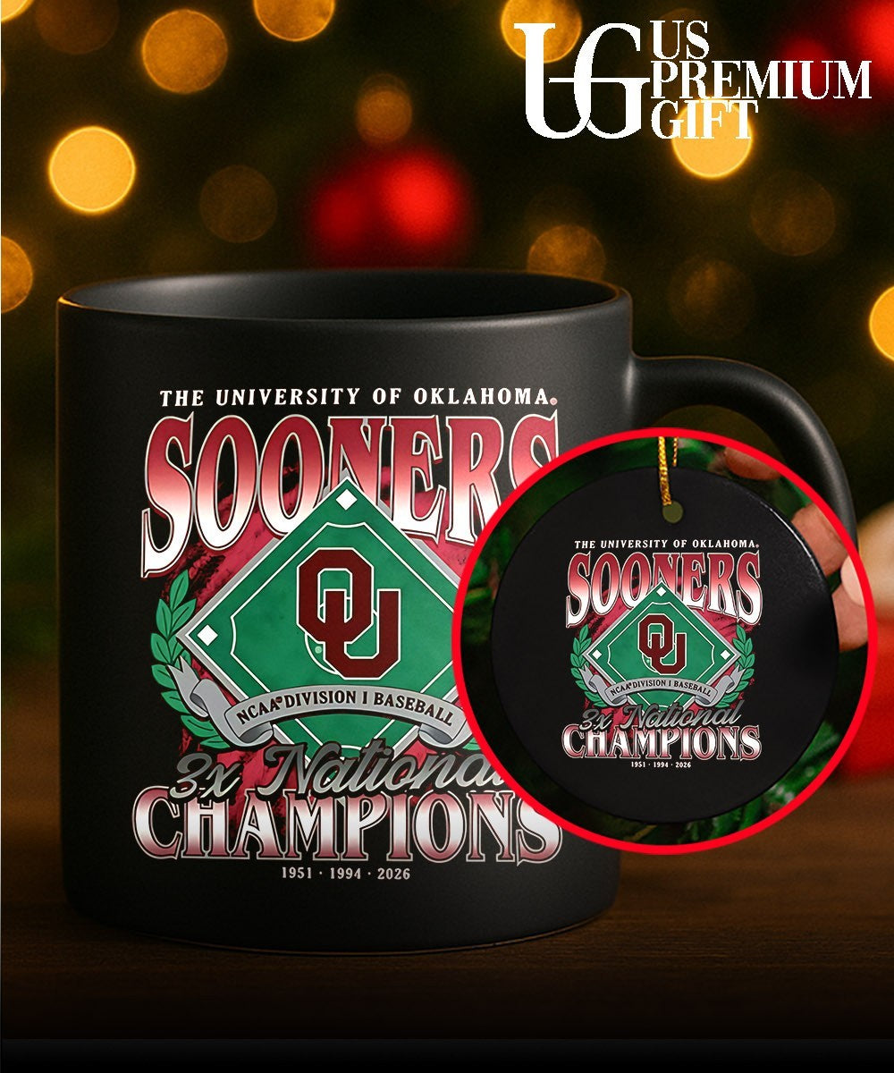 University of Oklahoma Sooners NCAA Division I Baseball 3X National Champions shirt