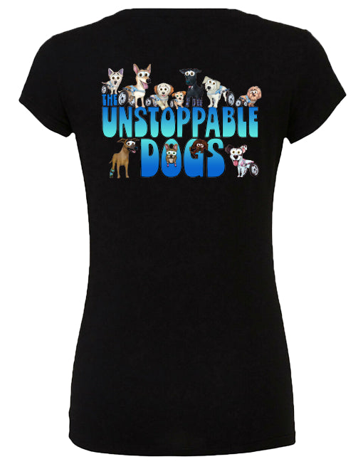 UNSTOPPABLE DOGS LOGO TEE, LADIES' SLIM FIT TEE